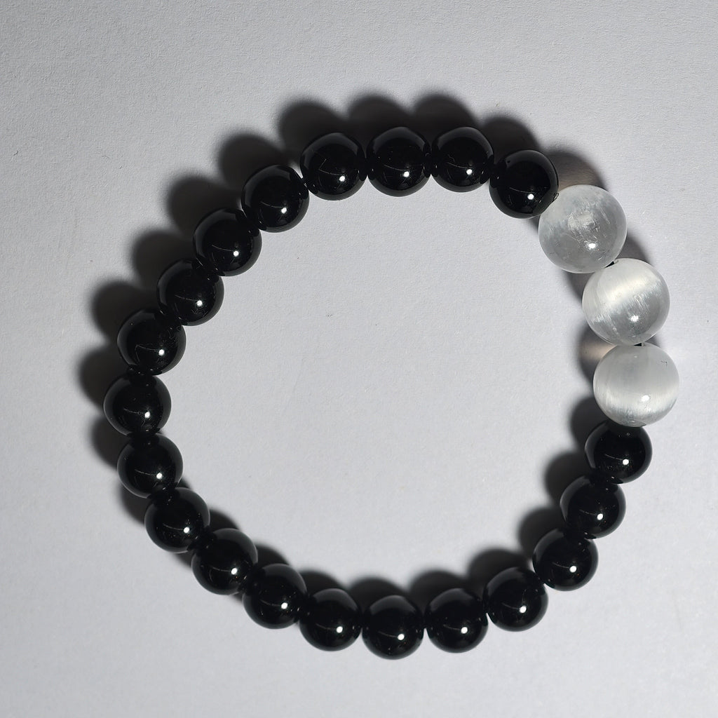MULYN Selenite & Obsidian Bracelet