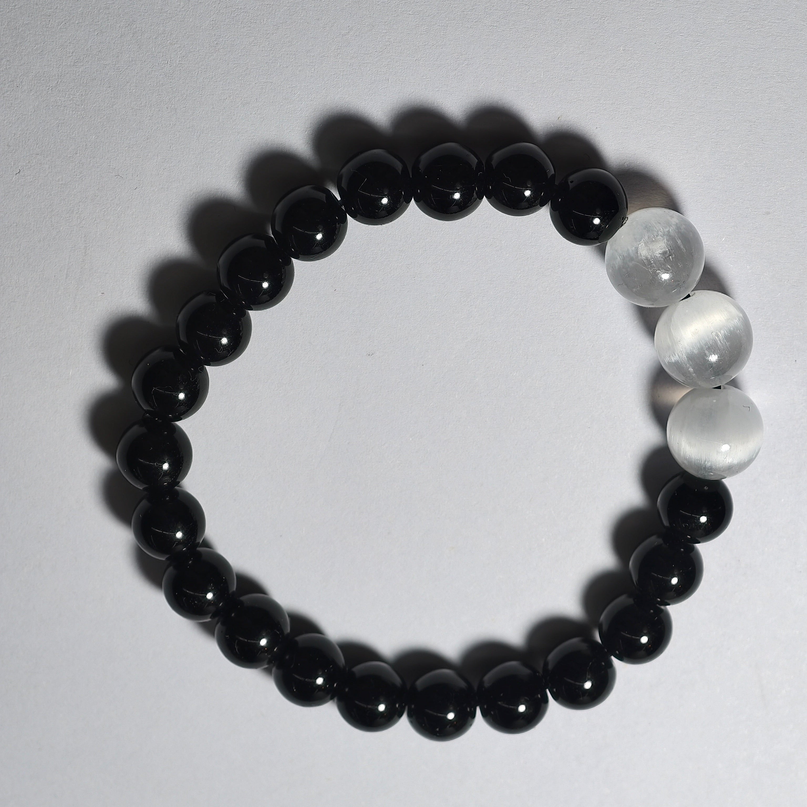 MULYN Selenite & Obsidian Bracelet