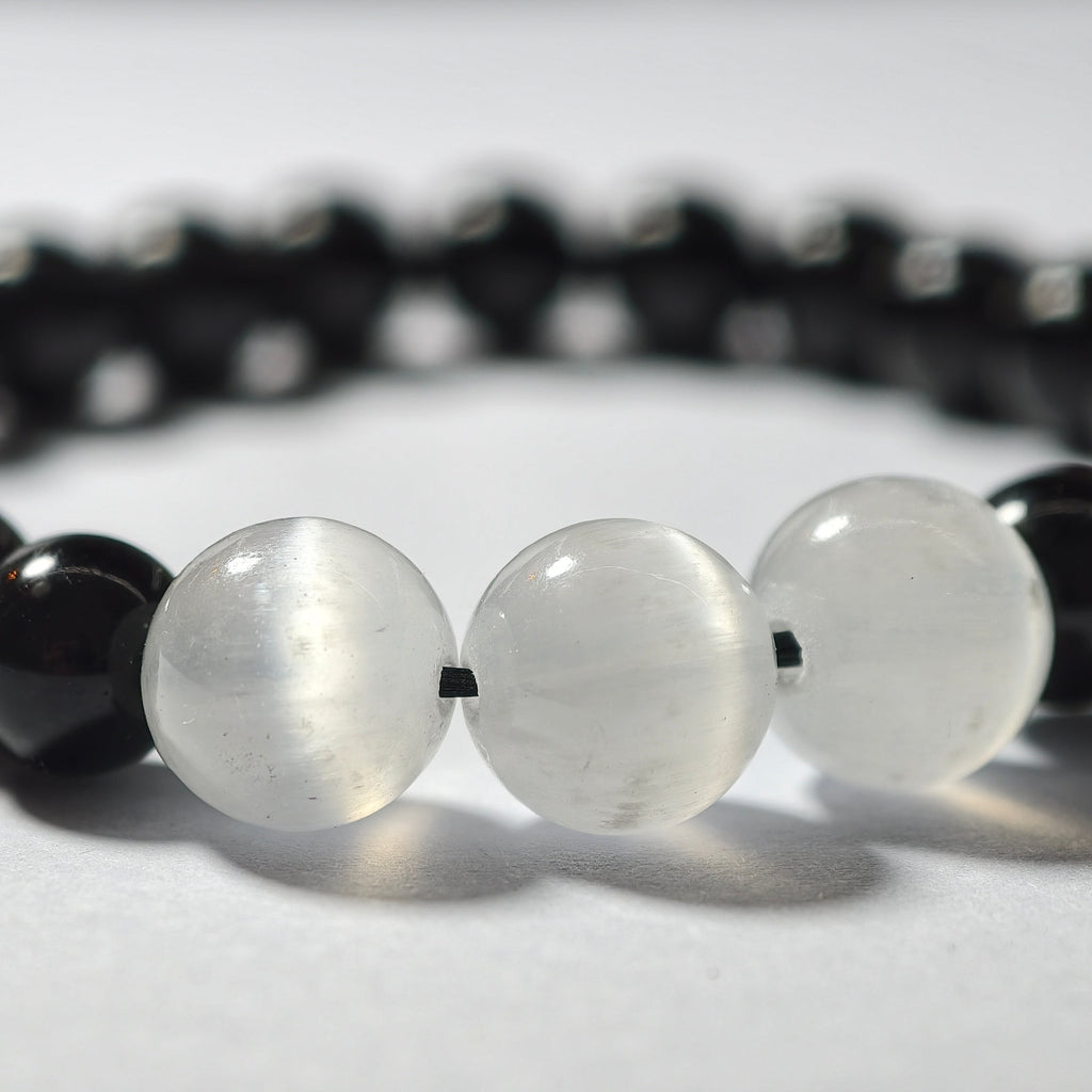 MULYN Selenite & Obsidian Bracelet
